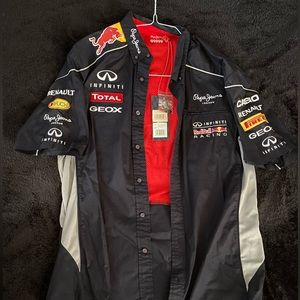 SEE DESCRIPTION Red Bull Pepe Jeans Official Team Line Race Shirt Navy Blue XL